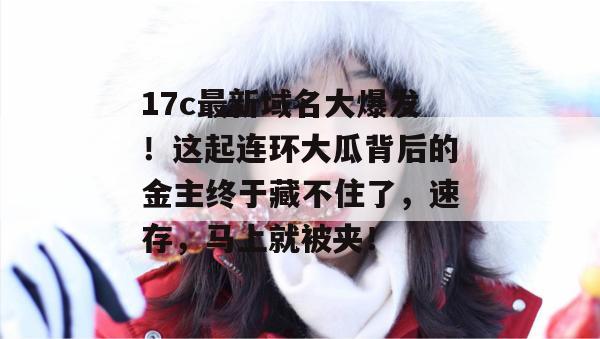 17c最新域名大爆发！这起连环大瓜背后的金主终于藏不住了，速存，马上就被夹！
