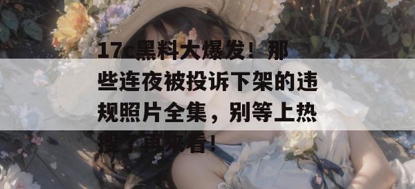 17c黑料大爆发！那些连夜被投诉下架的违规照片全集，别等上热搜了再来看！